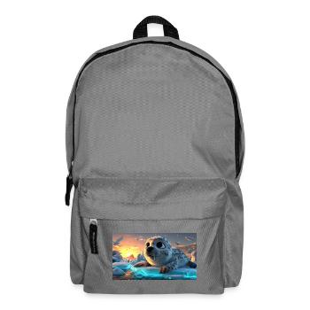 Bébé phoque mignon sur la banquise - Sac à dos - gris éléphant - Devant