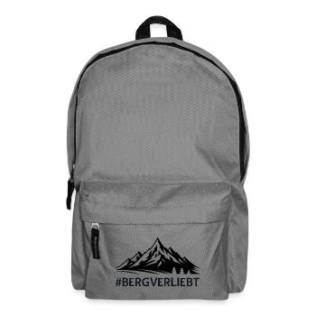Bergverliebt mit Hashtag Bergige Landschaft Berge  - Rucksack - Mittelgrau - Vorne