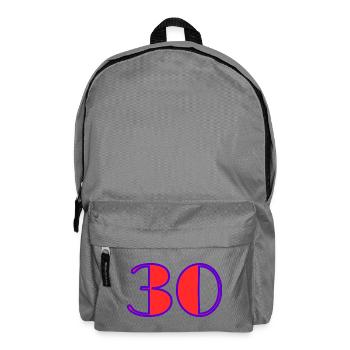 30. 30 ANS. 30e ANNIVERSAIRE. ANNIVERSAIRE 30 ANS. - Sac à dos - gris éléphant - Devant
