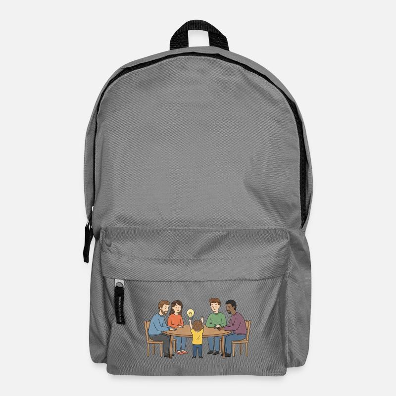 Kollektive Idee um einen Tisch - Rucksack - Mittelgrau