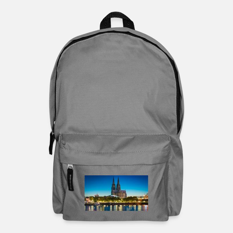 Kölner Dom Abendlicht Silhouette - Rucksack - Mittelgrau