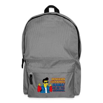 Herzlichen Glückwunsch Mama Sohn Witzig - Rucksack - Mittelgrau - Vorne