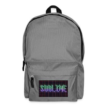 SUBLIME 3D Pixel Typography | Retro 80s Wireframe  - Backpack - elephant grey - Front