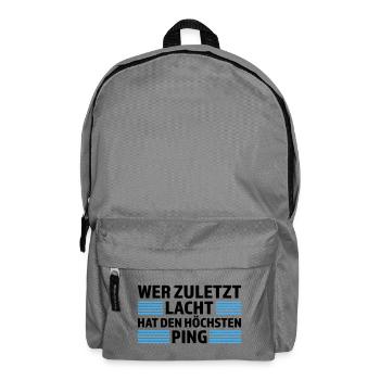 Wer zuletzt lacht höchsten Ping Gamer Shirt - Rucksack - Mittelgrau - Vorne
