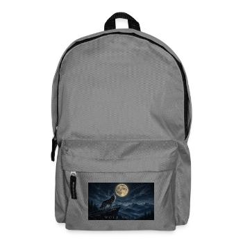 Moonlit Wolf Howl Over Peaks - Backpack - elephant grey - Front