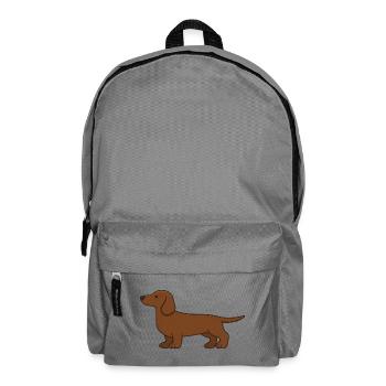 Brown Dachshund Silhouette - Backpack - elephant grey - Front