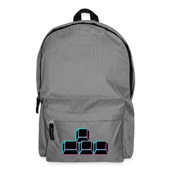 WASD Tasten Glitch Icon - Rucksack - Mittelgrau - Vorne