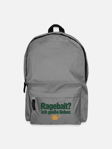 Ragebait? Ich gieße lieber. Pflanzenhumor - Rucksack - Mittelgrau