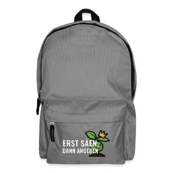 Erste Aussaat Geschenk für Kleingarten-Neulinge - Rucksack - Mittelgrau - Vorne