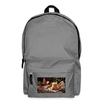 Zimtzauber Becher mit Lebkuchenhaus - Rucksack - Mittelgrau - Vorne