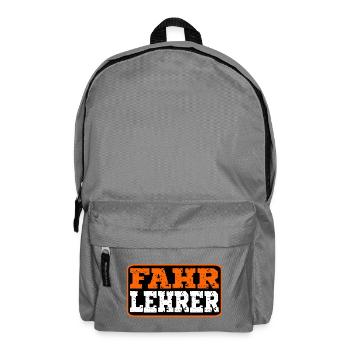 Geschenke für Fahrlehrer - Fahrschule Lehrer - Rucksack - Mittelgrau - Vorne