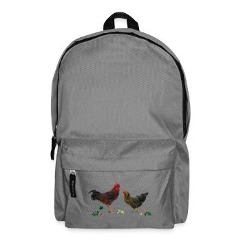 Hahn und Huhn - Rucksack - Mittelgrau - Vorne