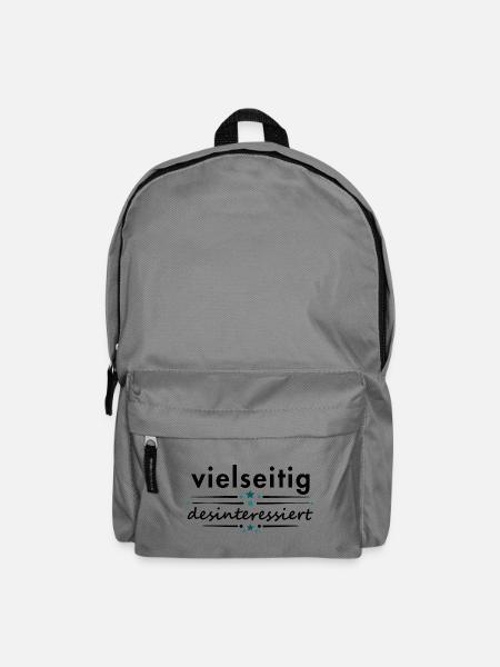 Vielseitig desinteressiert Spruch lustig Wortspiel - Rucksack - Mittelgrau