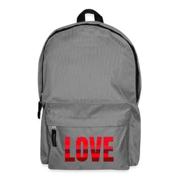 Love in Red Stripe Design - Backpack - elephant grey - Front