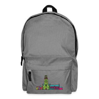 Mechelen City Skyline St. Rumbold Turm Kunst - Rucksack - Mittelgrau - Vorne