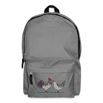 Coq et poule - Sac à dos - gris éléphant - Devant