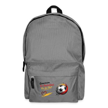 Gemeinsam Fußball Herzdesign - Rucksack - Mittelgrau - Vorne