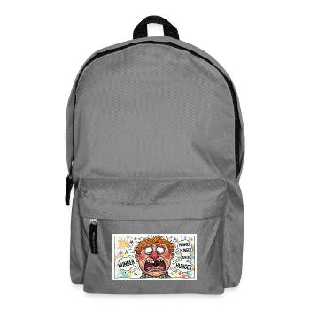 Hunger Caricature: Explosive Cartoon Look - Backpack - elephant grey - Front