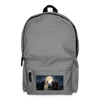 Howling to the Moon Meme Animal Dog Labrador - Backpack - elephant grey - Front