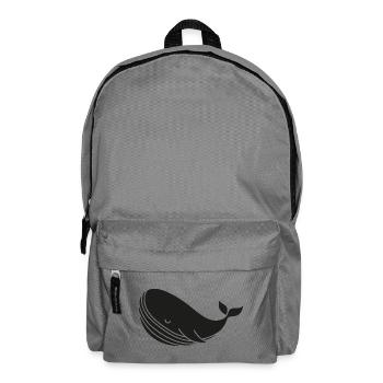 Wal Silhouette minimalistisches Meeresmotiv - Rucksack - Mittelgrau - Vorne