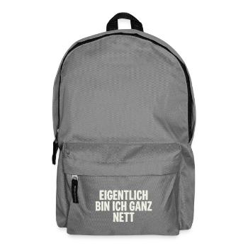 Eigentlich bin ich ganz nett - Rucksack - Mittelgrau - Vorne