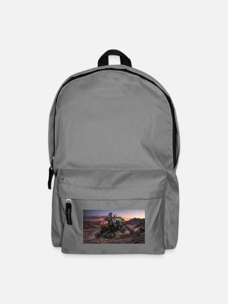 Sci-Fi Mars Exploration Rover in Rocky Desert - Rucksack - Mittelgrau