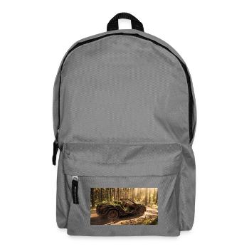 Eco Wooden Car Made of Tree Bark and Roots Driving - Rucksack - Mittelgrau - Vorne