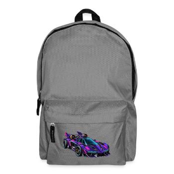 Lila Neon-Supersportwagen - Rucksack - Mittelgrau - Vorne