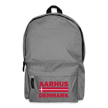 Aarhus Dänemark Stadtflagge - Rucksack - Mittelgrau - Vorne