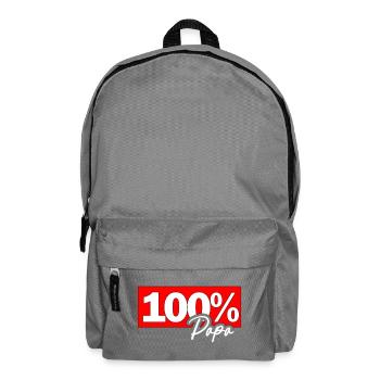 100% Papa Typo Grafik - Rucksack - Mittelgrau - Vorne