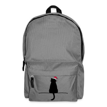 Katze Nikolaus Weihnachtskatze Weihnachten - Rucksack - Mittelgrau - Vorne