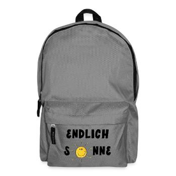 Endlich Sonne - Sommer - Sonnenschein - Rucksack - Mittelgrau - Vorne