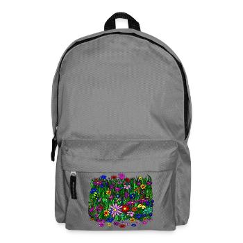Prairie fleurie : belles fleurs colorées - Sac à dos - gris éléphant - Devant