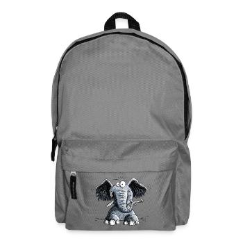 Happy Elephant With Flowers I Elephant Motif - Backpack - elephant grey - Front