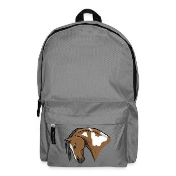 Hengst Kopf Linienstil - Rucksack - Mittelgrau - Vorne