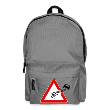 Panneau de signalisation danger de glisser, route glissante - Sac à dos - gris éléphant - Devant