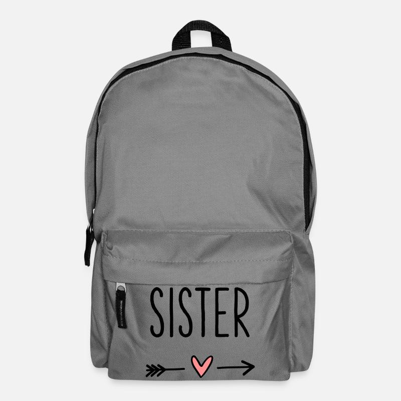 Sister Herz Pfeil Liebe Freundin Geschenk - Rucksack - Mittelgrau