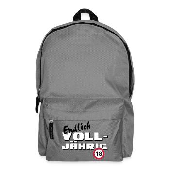 18. Geburtstag ,Volljährig ,Endlich Volljährig(25) - Rucksack - Mittelgrau - Vorne