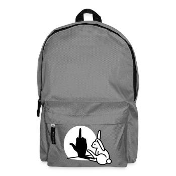 Kaninchen Schatten Hand FUCK OFF Mittelfinger Hase - Rucksack - Mittelgrau - Vorne