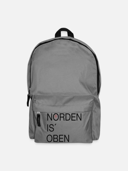 Norden is oben - Rucksack - Mittelgrau