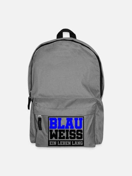 Blau Weiss ein Leben Lang | Farben änderbar - Rucksack - Mittelgrau