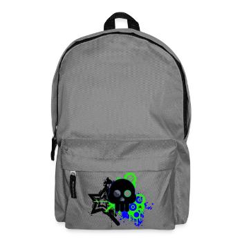 Neon Schädel Spritzer - Rucksack - Mittelgrau - Vorne