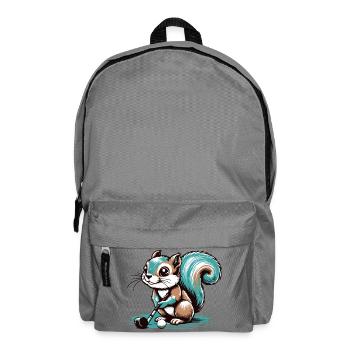 Mignon écureuil de dessin animé jouant au golf - Sac à dos - gris éléphant - Devant