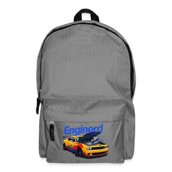 Muscle Car Being Worked On By Mechanic - Backpack - elephant grey - Front