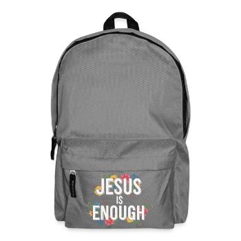 JESUS IS ENOUGH Bibelvers Spruch christlich floral - Rucksack - Mittelgrau - Vorne
