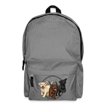 Happy Labrador Puppy Illustration - Backpack - elephant grey - Front
