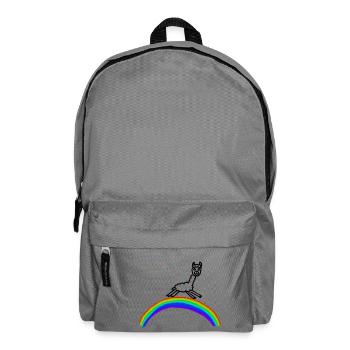 Rainbow Alpaca Confetti Pattern - Backpack - elephant grey - Front