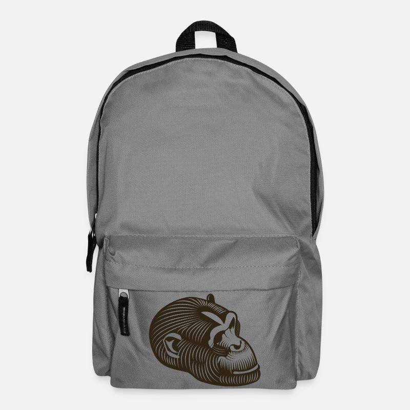 Tête de GORILLE stylisée - Sac à dos - gris éléphant