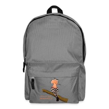 Hoopoe with raised crest on branch - Backpack - elephant grey - Front