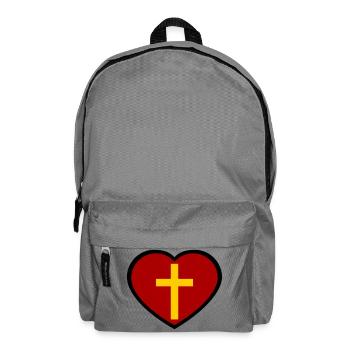 Croix et cœur - Sac à dos - gris éléphant - Devant